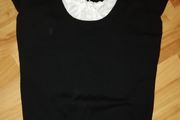 Black Jumper with white blouse lace inset