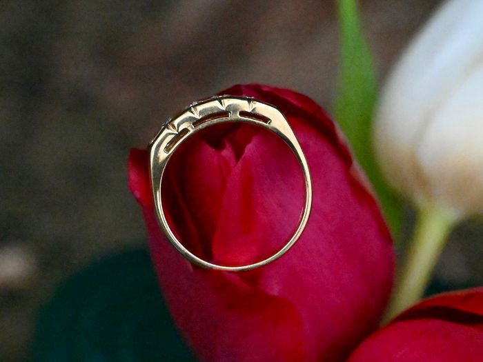 Vintage Italian Emerald Cut Diamond Ring - Unique Eternity Ring