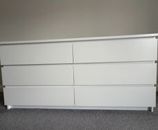 Chest of 6 drawers, white, IKEA MALM