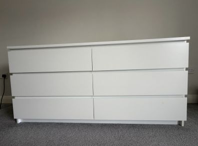 Chest of 6 drawers, white, IKEA MALM