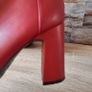 Wine leather ankle boots with back zip, size 6, NEW LOOK Image 8