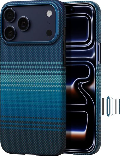 iPhone 17 Pro Max and carbon cover PITAKA and PITAKA MagSafe Phone Grip