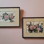 19th Century pair of chinese pith paper paintings "butterfly on bloom" Image 2