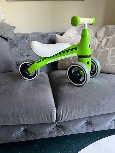 Kids green tricycle bike Diditrike Crocodile ride on