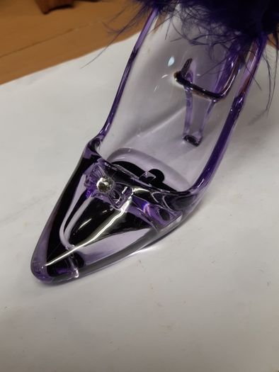 Trinket tray glass high heel