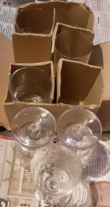 six vintage collectable glasses