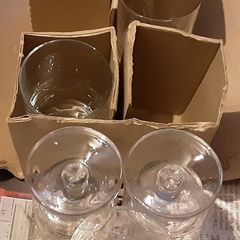 six vintage collectable glasses