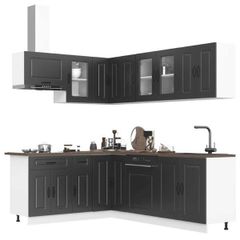 11 Piece Kitchen Cabinet Set Black