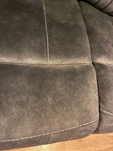 X2 2 seater grey suede recliner couch