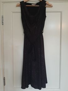 Billie & Blossom Purple glitter Dress Size 8 petite