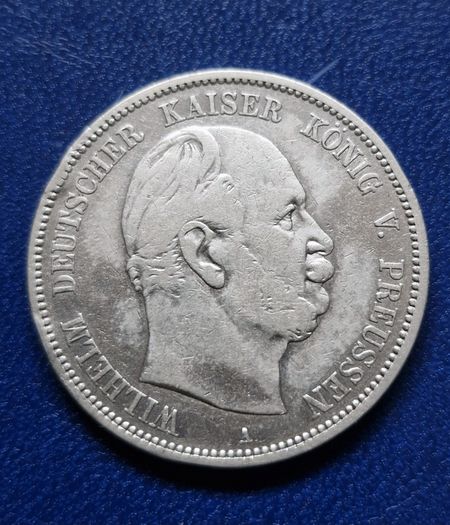 Germany A 1876 Prussia 5 Mark - William I Silver coin