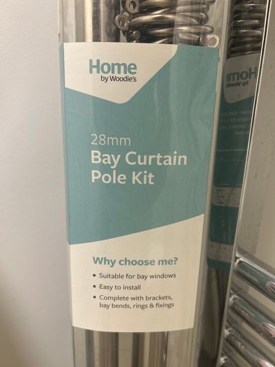 bay windows curtain poles