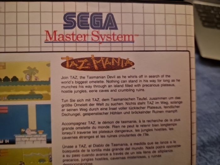 Taz  Mania Master System Arcade Retro Games Original