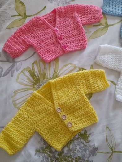 Handmade premature baby cardigans