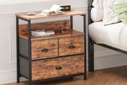 Bedside Table Cabinet with 3 Drawers for Bedroom, End Table Sofa Sid with Storage for Living Room