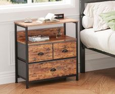 Bedside Table Cabinet with 3 Drawers for Bedroom, End Table Sofa Sid with Storage for Living Room