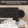 Single Bed Frame, 90 x 190 cm, with Adjustable Upholstered Headboard, Heavy Duty 256kg Weight Capacity, Easy Assembly, No Box Spring Needed, Grey Image 5