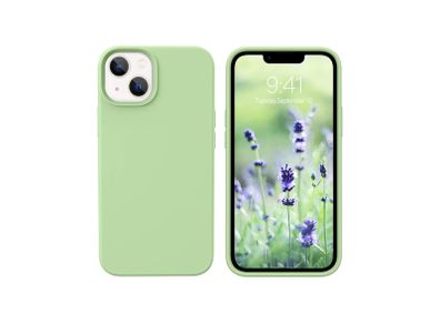 Liquid Silicone Shockproof Case For iPhone 13 Mini Luxury Soft Phone Cover New - Matcha Green - FHT9IP13MLK