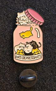 Anti depressants , pin back badge.