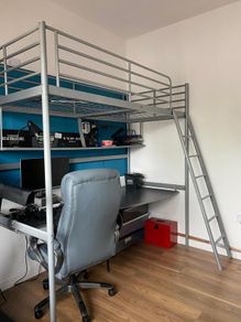 High sleeper loft bed with desk, single bed bunk bed