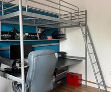 High sleeper loft bed with desk, single bed bunk bed