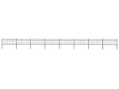 Garden Fence with Spear Top Steel 13.6x0.8 m Black