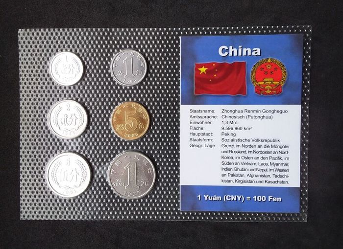 Chinese Coins : (6) Coin Set From The People's Republic of China