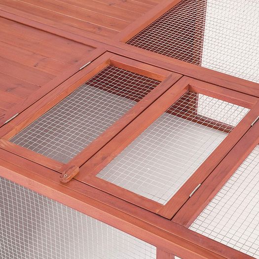 _Folding XXL double hutch rabbit hutch with outdoor enclosure made from waterproofed wood and metal gate (L x W x H): 159 x 109 x 55 cm