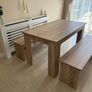 Wooden table and 2 Benches Image 2