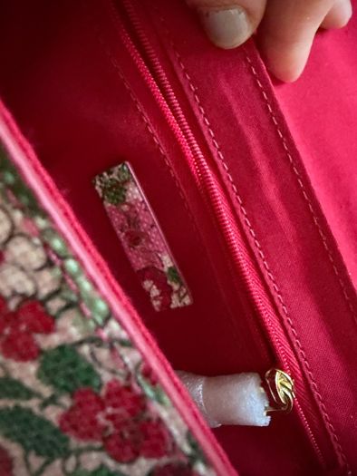 Kate Widson Floral Crossbody Bag with Gold Bow Clasp