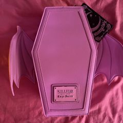 Killstar pink coffin winged backpack