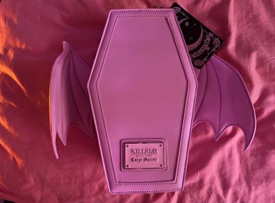 Killstar pink coffin winged backpack