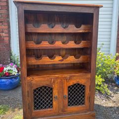Stunning Solid Sheesham Wood Wine Rack Cabinet  I