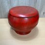 Vintage Chinese Red Lacquer Wood Rice Basket Food Carrier Bowl Image 4