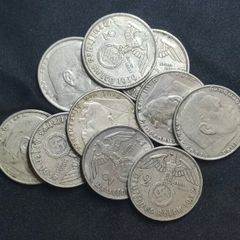 10 x 2 Reichsmark 1937-1939 - Random Mixed Lot, Duplicates Possible