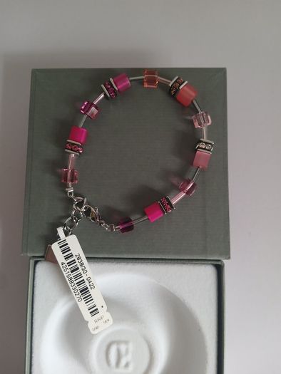 Coeur de Lion GeoCUBE Pink Crystal Bracelet 2838/30-0422 New Boxed CAN POST