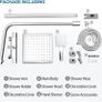 Shower System Thermostatic Set, Chrome Shower Riser Rail with Adjustable Rainfall Shower, Scalding Protection Bath Tap, Anti-Kink Bath Hose (Square, Chrome) Image 2