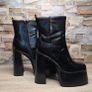 Black Chameleon Waterproof Ultra High Platform Ankle Boots, size 40 Image 6
