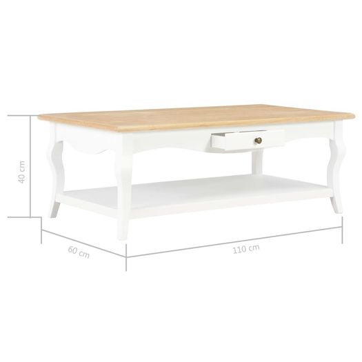 Coffee Table White 110x60x40 cm MDF