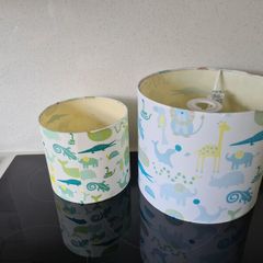 Set of 2 Kids animal print light shades
