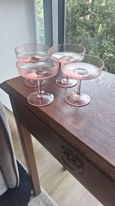 pink cocktail glasses