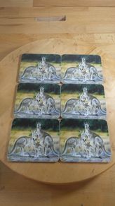 Ashdene Of Australia Set Of 6 Kangaroo Coasters DuraFinish Heat Resistant Boxed