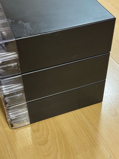 Stackable organising boxes for bits and bobs