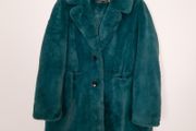 Sam Edelman Deep Teal Green Soft Faux Fur Plush Winter Overcoat Size L