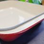 e Creuset Large Cast Iron Roasting Dish - Cerise Red (40cm) Image 9