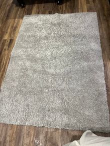 Grey fluffy rug