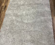 Grey fluffy rug