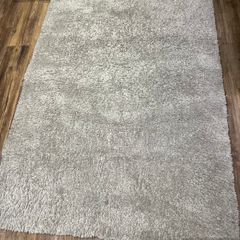 Grey fluffy rug