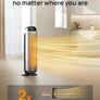 25 Inch Electric Heaters for Home, 70 Oscillating Fan Heater with Remote, 25dB Silent Ceramic Space Heater for Large Room, Low Energy, 3-Mode 3-Speed, Timer, Overheating&Tip-Over Protection Image 7