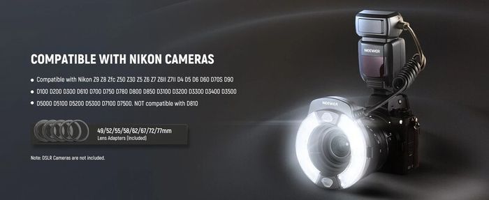 NEEWER RF1-N Macro Flash Ring Light for Nikon Camera
